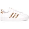 ADIDAS Grand Court 2.0 Sneaker In Ecopelle Bianco Leopardato - Donna - Bianco Leopardato
