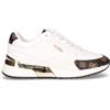 GUESS Sneaker In Ecopelle Bianco Marrone - Donna - Bianco Marrone