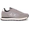 SUN68 Tom Solid Sneaker In Pelle E Tessuto Grigio Medio - Uomo - Grigio Medio