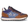 SUN68 Tom 2.0 Solid Mid Sneaker In Pelle E Tessuto Navy Blu - Uomo - Navy Blu