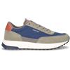 CALVIN KLEIN Low Top Lace Up Repreve Mix Sneaker In Pelle E Tessuto Fumo Oliva Blu - Uomo - Fumo Oliva Blu