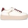 GOLD & GOLD Sneaker In Ecopelle Con Platform Bianco Bordeaux - Donna - Bianco Bordeaux