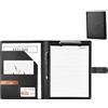 VIQIHEOE Portadocumenti A4, Cartella Porta Documenti A4 Pelle Portablocco, Portadocumenti Portablocchi Donna Uomo Nero, Con Pinza Cartellina Portadocumenti, Raccoglitore Foldover Clip Boards, per Ufficio