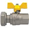 FIV - VALVOLA A SFERA GAS CON FARFALLA FUTURGAS FEMMINA DADO GIREVOLE 1/2 x 3/4