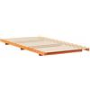 vidaXL Struttura Letto in Pino massello, Design Giapponese, Finitura Marrone Opaca. È a Terra e ha Un Profilo Basso per Una Maggiore Sicurezza. Montaggio Facile, Misura 90 x 190 cm. Struttura Minima