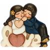 THUN - Coppia di Sposini Innamorati, Versione Grandi - Bomboniere, Bomboniere Matrimonio - Ceramica Dipinta a Mano - 6,8x4,4x6,7 cm h
