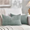 FDTERN Set di 2 Boho Federe de Cuscini per Divano 50x70 in Velluto a Coste Moderno Morbido Motivo a Croce Decorativa Copricuscini per Divano Camera da Letto,Blu Grigiastro