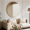 BEAUTYPEAKSpecchio rotondo da 106 cm, infrangibile con cornice in alluminio, da bagno e camera da letto