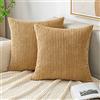 EMEMA Fodere Cuscini in Velluto a Coste Confezione da 2 Decorative Federe Morbido Copricuscini Cuscino Moderne Comodo Robusto per Camera da Divano Letto 40x40cm Cachi