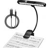 Agatige Luce da Lettura, 27x14x8 cm/10,63x5,51x3,15 Pollici Clip per Leggio Musicale Lampada Ricaricabile 10 LED Lampada USB per Cura degli Occhi per Lavoro, Lettura, Prestazione