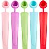 FloralGrace Set di 5 stampi per ghiaccioli, in silicone colorato, per ghiaccio ad acqua, coni creativi in rosa, viola, verde, blu e rosso