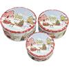 Bseical Scatole Di Latta Per Biscotti Vintage, Biscottiera Natalizia, Barattolo Biscotti Natalizie, Piatti Natalizi Contenitori Con Coperchio, Natale Decorazioni Casa Tavola Panettone Dolci Torta Scatola (A)