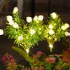 Quintrost Luci Solari da Giardino Esterno, 2 Pezzi Lampada Solare Fiori di Gardenia LED, Lampade Solari IP65 Impermeabile, Decorazione per Cortile Prato Patio Nozze Natalizia Feste, Bianco Caldo