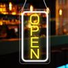 PORFOYO Cartello aperto al neon, 18.8 x 38 cm, luce al neon, alimentato da USB, per bar, club, negozi, ristoranti, caffè