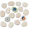 Relaxdays Sassi Piatti da Dipingere, 3 kg di Sassolini Decorativi, Pietre da Colorare, Ciottoli Giardino, Grigio Chiaro