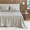 Great Bay Home Set di lenzuola in flanella per letto California king size, 100% cotone turco, matrimoniale, spazzolato, stampato, ultra morbide, comode, 4 pezzi (boschi incantati, grigio)