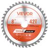 VEVOR Lama Circolare per Troncatrice Ø 203 mm, Lama da Taglio per Troncatrice Circolare, 42 Denti, Albero 25,4 mm, per Lavorazione di Legno Taglio di Compensato Legno Duro
