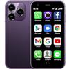 CatCalls Mini smartphone sbloccato 4 G telefono cellulare, 3.0 pollici, 32 GB espandibile fino a 128 GB, doppia fotocamera SIM, Android 10.0, supporto WiFi Bluetooth Backup telefono (XS15 Purple)