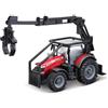 Burago Bburago B18-31671 Massey FERGUSSON 8740S Trattore con caricatore frontale e 3 tronchi, colori assortiti
