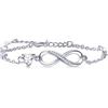 Tusuzik Regalo Donna Compleanno, Bracciale Donna Argento 925 Braccialetti Argento Infinito Gioielli Regali per le Donne Moglie