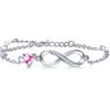CDE Bracciale Donna Infinito Argento 925 Con Zirconia Cubica - Braccialetto A Catena Regolabile, Gioiello Significativo, Regalo Per Moglie