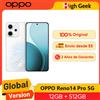 Oppo Versión global del smartphone OPPO Reno14 Pro 5G con procesador MTK Dimensity 8450, batería de 6200 mAh, pantalla AMOLED de 6,83 pulgadas y 120 Hz, y cámara principal de 50 MP. - Opal White