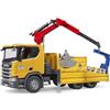 Bruder Camion da cantiere Scania Super 560R con gru e 2 pallet - Giocolandia