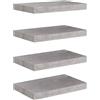 vidaXL Scaffali a Parete 4 pz Grigio Cemento 40x23x3,8 cm in MDF