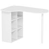 HOMCOM Scrivania per Camera Ricurva con 6 Ripiani e 4 Scaffali Regolabili, in Acciaio e Legno, 100x59x75.5 cm, Bianco | Aosom Italy