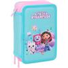 safta GABBY'S DOLLHOUSE Astuccio scolastico con 37 strumenti inclusi, astuccio per bambini, ideale per bambini dai 5 ai 14 anni, comodo e versatile, qualità e resistenza, 12,5 x 5,5 x 19,5 cm