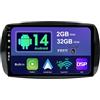 Generic SXAUTO Android 12 IPS Autoradio Per Benz Smart 453 Fortwo (2014-2020) - 2G+32G - Senza fili Carplay & Android Auto - GRATUITI Telecamera - DAB Fast-boot Volante WiFi DSP Split-Screen - 2 Din 9 Pollici