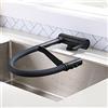 ZPSPZ Rubinetto Lavello Cucina Pieghevole Sottofinestra Girevole In Ottone Multifunzione Miscelatore Cucina Abbattibile Pieghevole-Nero