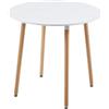 H.J WeDoo Tavolo da pranzo rotondo con pannello in MDF, tavolo da pranzo scandinavo, per cucina, soggiorno, bianco, 90 D x 90 W x 74 H cm