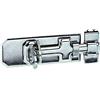 Alberts 327002 Catenaccio di Sicurezza, con Maniglia Piatta e Guida Asta fissata, Acciaio Inox, piastra 100 x 40 mm