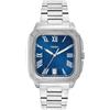 FOSSIL Orologio Crosby da uomo, movimento al quarzo con data a tre lancette e cinturino in acciaio inossidabile, Tono argento e blu, 42 mm