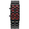 DAUERHAFT Orologio da polso a LED, orologio da polso con illuminazione a LED alla moda, orologio da polso elettronico da coppia, con luce a LED, adatto a studenti e coppie(Luce rossa banda nera)