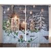 ABAKUHAUS Natale Tenda, Candele con lanterne, Casa Arredamento Elemento Distintivo Due Pannelli Set, 280 x 175 cm, Bianco Marrone