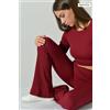 Risalti Leggings Sportivi Vita Alta a Zampa a Costine in Microfibra Seamless, Linea Sara
