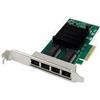 DIGITUS Scheda di rete Gigabit Ethernet a 4 porte RJ45 PCI Express Intel I350