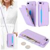 SailorTech Custodia per iPhone 7 Plus in Pelle Portafoglio con porta carte di credito, Cover per iPhone 8 Plus Cellulare Regolabile Collana con slot per carte di credito - Viola