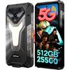 Ulefone Armor 34 Rugged Smartphone 5G, 25500mAh 66W AI Cellulare 32GB+512GB/SD-2TB, 6.95 FHD+ 120Hz Android 15 mit 1100LM Luce LED versatile, 50MP+64MP Visione notturna 4 IR LEDS Design/3-Slots/NFC