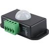 Zalati Sensore di movimento PIR 12V/24V Infrarossi LED Dimmer Interruttore Funzione di rilevamento del movimento Controller automatico per strisce luminose LED - Nero