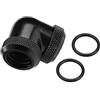 ciciglow Raccordo Estensibile da Maschio a Femmina da G1/4 , Tubo G1/4 PETG da 16 Mm (5/8) OD a 90 Gradi a Doppia Compressione di Raffreddamento, Raccordo Adattatore per Potenziamento Rotante (Nero)