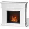 Your Self Srl Camino a bioetanolo biocamino da terra Cambridge in legno Bianco 110x37x102h