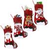 Octonyluck 4 Calze di Natale da riempire, Set di Calze di Babbo Natale, Sacchetto Regalo di Calze di Natale, Calzini con Stivali di Babbo Natale, Set di Calze di Natale, Calzini per Albero di Natale