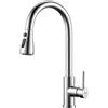 Ibergrif Rubinetto Lavello Cucina, Miscelatore Cucina con Doccetta Estraibile, Rubinetto Cucina Alta Pressione Ad Acciaio Inox Orientabile a 360° Monocomando(M22137)