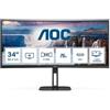 AOC MONITOR AOC LED 34 Wide CURVED CU34V5C/BK VA 3440x1440 4ms 300cd/mq 20.000.000:1 2x5W MM Reg.H HDMI DP USB-C docking"