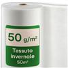 Praknu Tessuto non tessuto invernale per piante, antigelo, 50 g/m², 50 m x 1 m, su rotolo, protezione invernale per piante in vaso, resistente agli strappi e traspiranti, resistente ai raggi UV