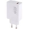 XIAOMI CARICABATTERIE ORIGINALE DA CASA USB MDY-17-EF 45W TURBO CHARGE WHITE BULK PER SMARTPHONE