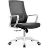 Shally Dogan Sedia da Ufficio Ergonomica Girevole con Supporto Lombare, Poltrona da Scrivania, Studio, Cameretta, Reclinabile con Altezza Regolabile, Base Bianca Robusta, Schienale Antisudore (Nero)
